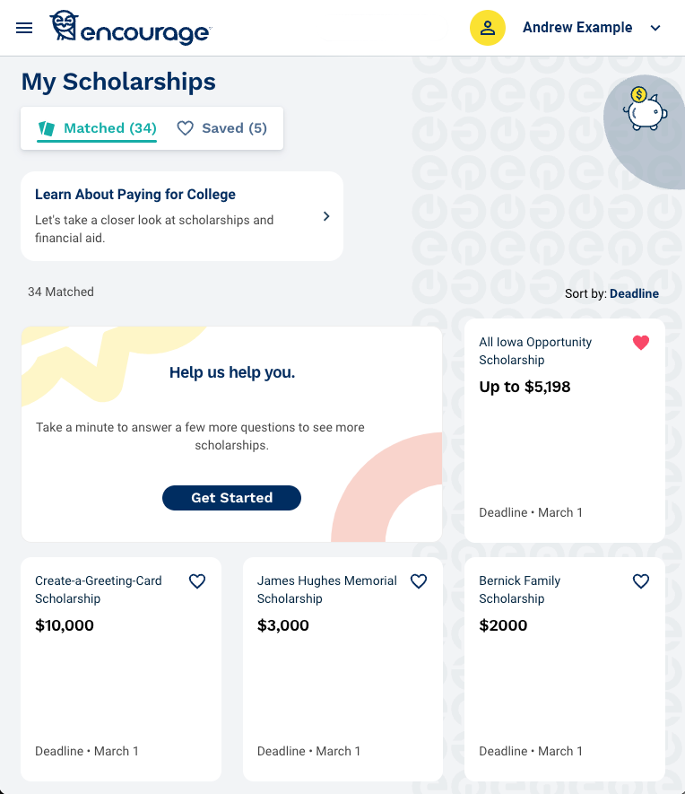 Image of Student Scholarship Matches